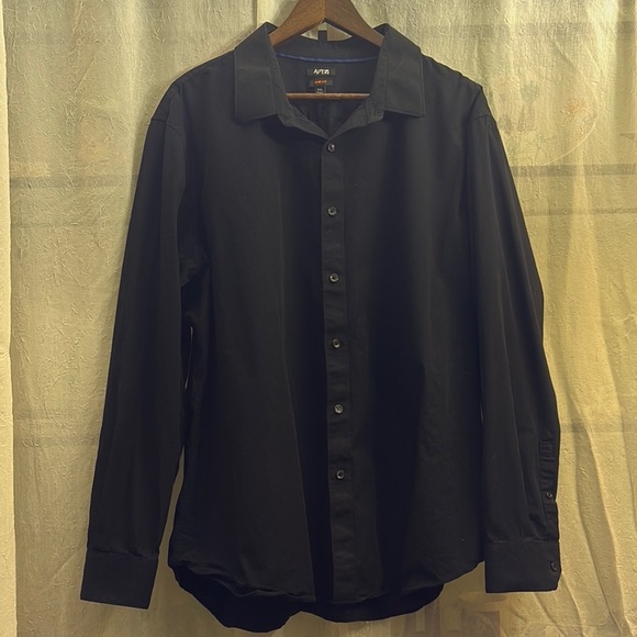 Apt. 9 Black Dress Shirt Cotton Blend Formal​ - Picture 1 of 7